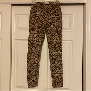 Gap leopard print high rise skinny jeans